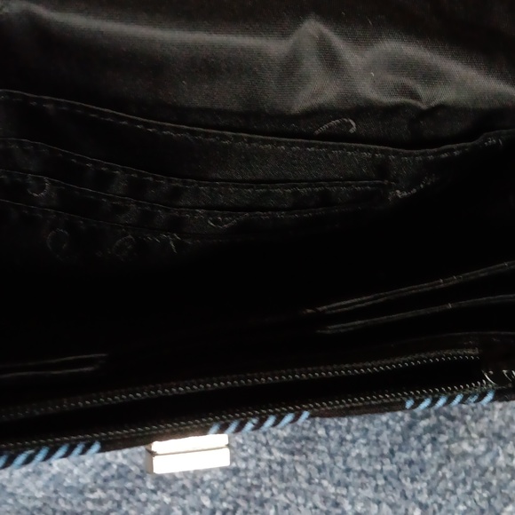 Vera Bradley Cornflower Blue Black Wallet - Picture 9 of 14